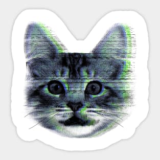 Glitch house cat Sticker